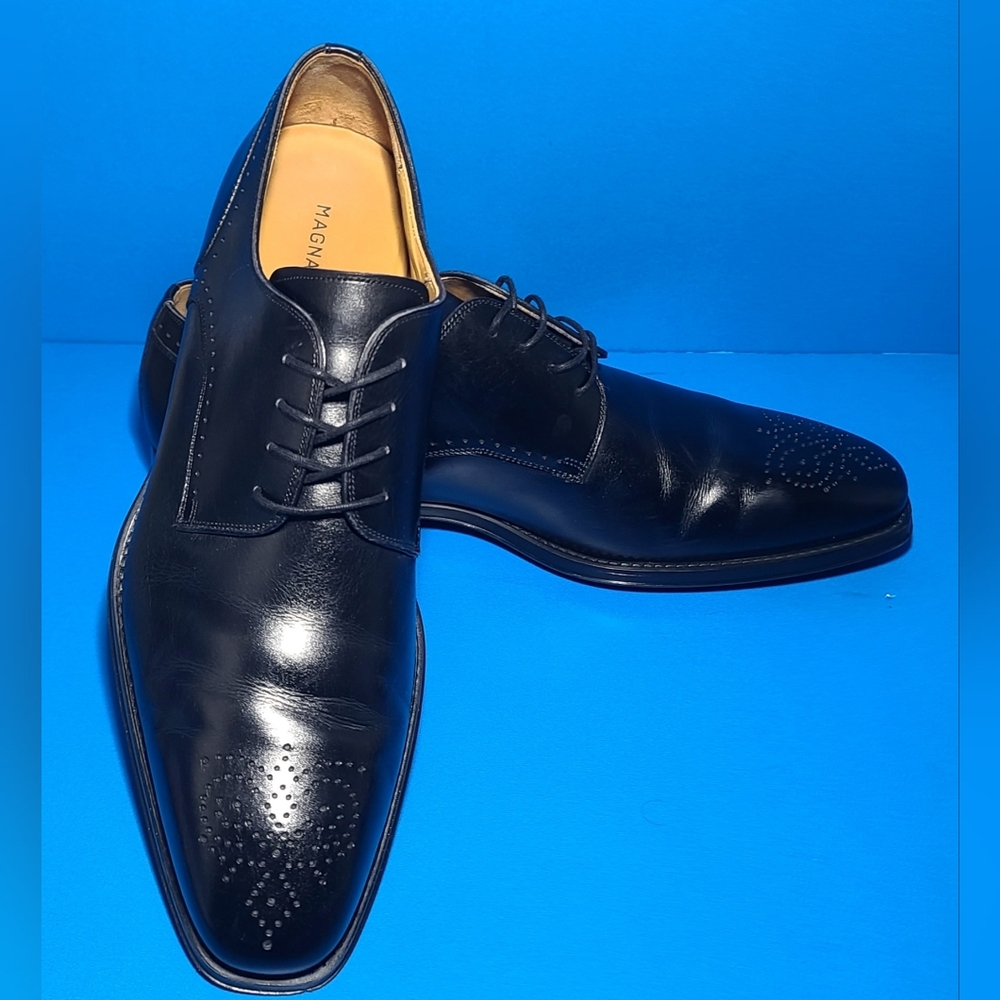 Magnanni Gregorio Derby Brogue Men's Black Leather Dress Shoes Size 12 M US - Picture 4 of 14